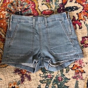 High waisted utility shorts
